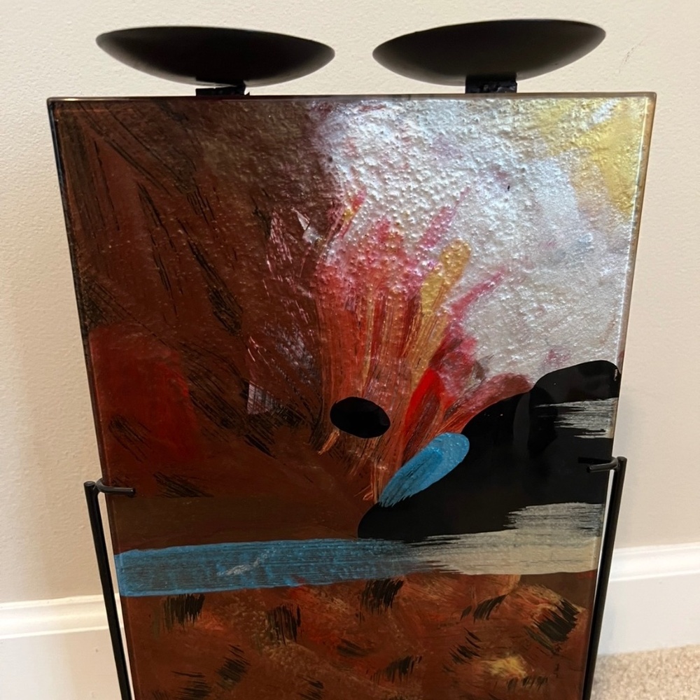 Abstract Glass Candleholder